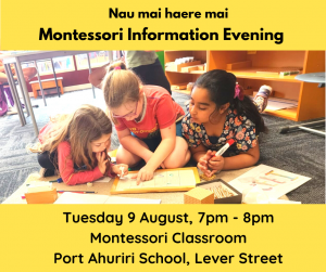 Montessori Information Evening Tuesday 9 August 7-8pm